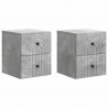 Wisząca Szafka Nocna 2 pcs Betonowy szary 33 x 34,5 x 40 cm