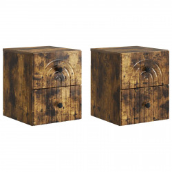Wisząca Szafka Nocna 2 pcs Dąb wędzony 33 x 34,5 x 40 cm
