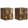 Wisząca Szafka Nocna 2 pcs Dąb wędzony 33 x 34,5 x 40 cm