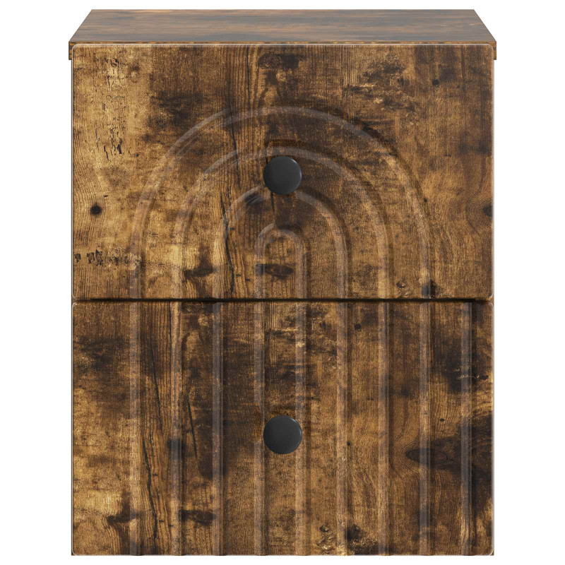 Wisząca Szafka Nocna 2 pcs Dąb wędzony 33 x 34,5 x 40 cm
