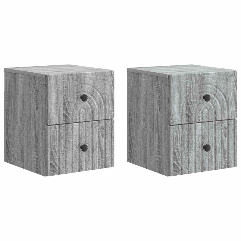 Wisząca Szafka Nocna 2 pcs Szary Sonoma 33 x 34,5 x 40 cm