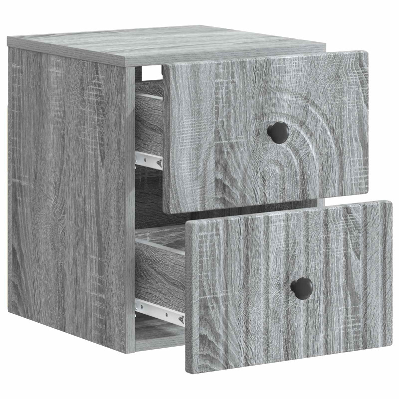 Wisząca Szafka Nocna 2 pcs Szary Sonoma 33 x 34,5 x 40 cm
