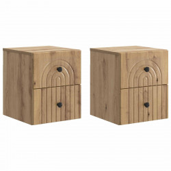 Wisząca Szafka Nocna 2 pcs Dąb artisan 33 x 34,5 x 40 cm