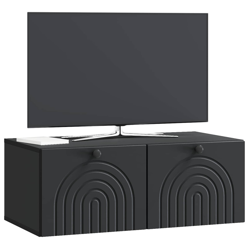 Szafka RTV montowana na ścianie Czarny 78,5 x 41 x 30 cm