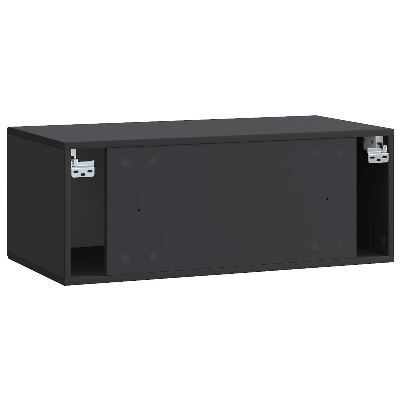 Szafka RTV montowana na ścianie Czarny 78,5 x 41 x 30 cm