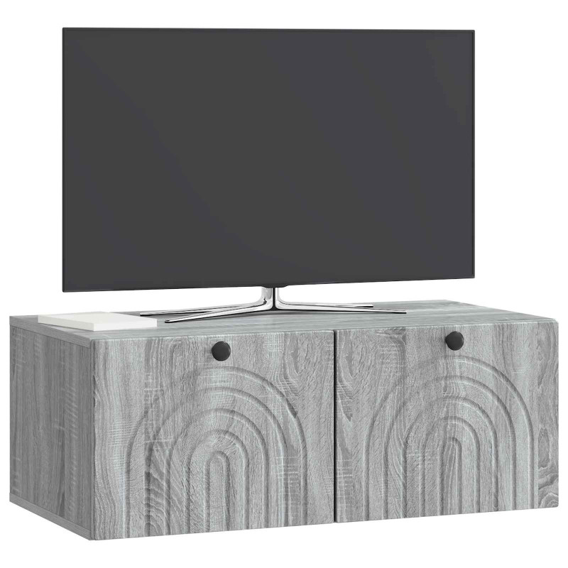 Szafka RTV montowana na ścianie Szary Sonoma 78,5 x 41 x 30 cm