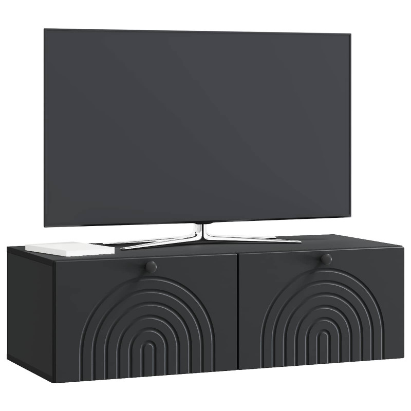 Szafka RTV montowana na ścianie Czarny 99 x 41 x 30 cm
