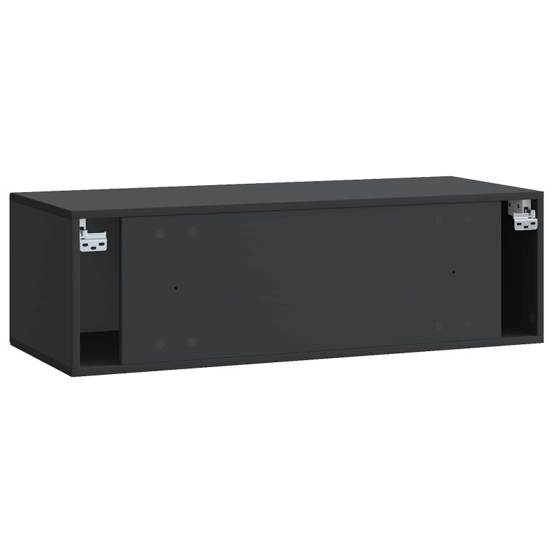 Szafka RTV montowana na ścianie Czarny 99 x 41 x 30 cm