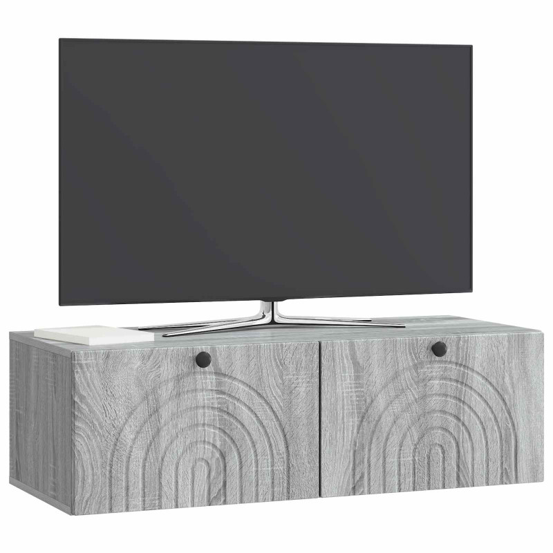 Szafka RTV montowana na ścianie Szary Sonoma 99 x 41 x 30 cm