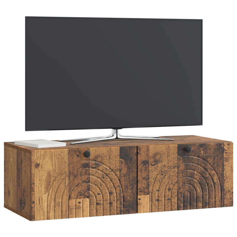 Szafka RTV montowana na ścianie Stare drewno 99 x 41 x 30 cm