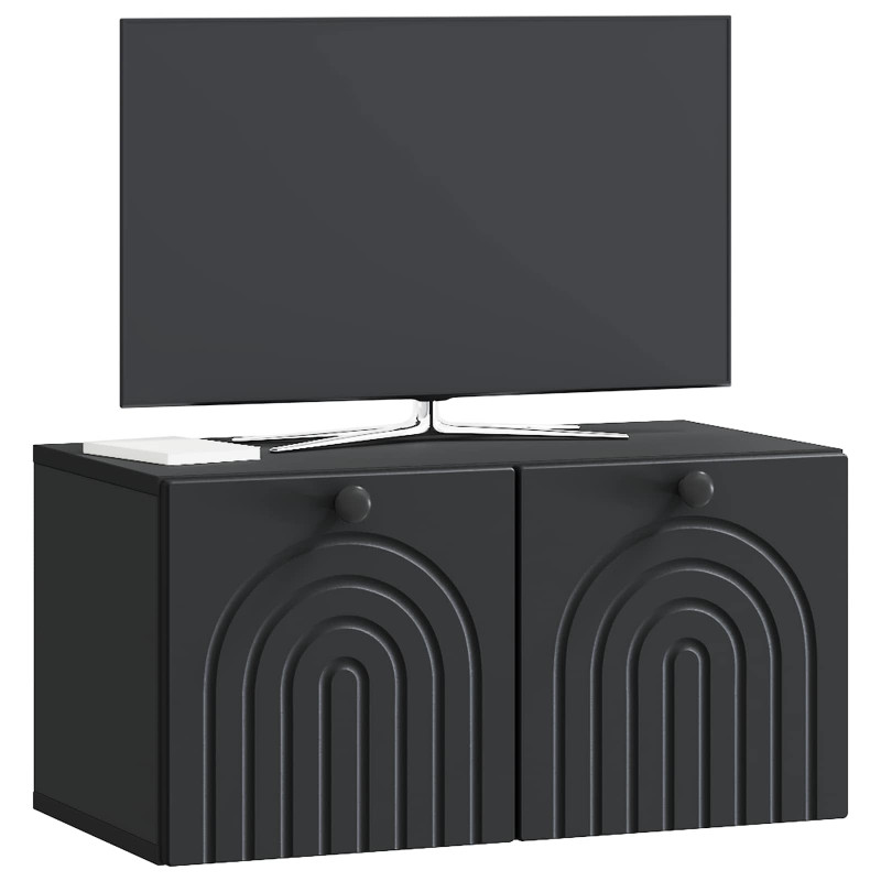 Szafka RTV montowana na ścianie Czarny 59,5 x 31 x 30 cm