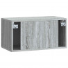 Szafka RTV montowana na ścianie Szary Sonoma 59,5 x 31 x 30 cm
