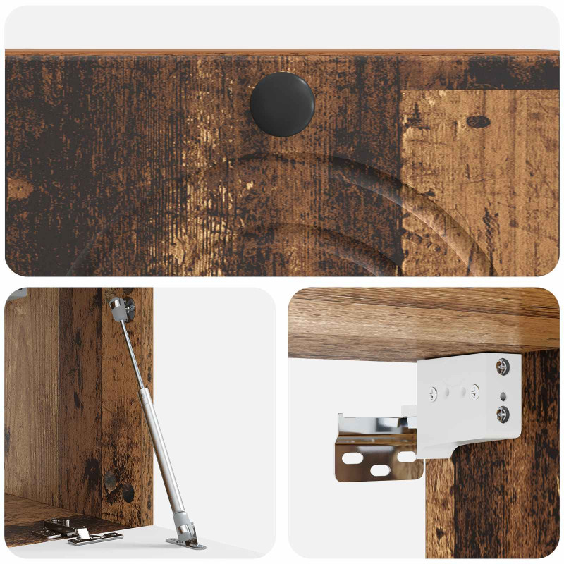 Szafka RTV montowana na ścianie Stare drewno 59,5 x 31 x 30 cm