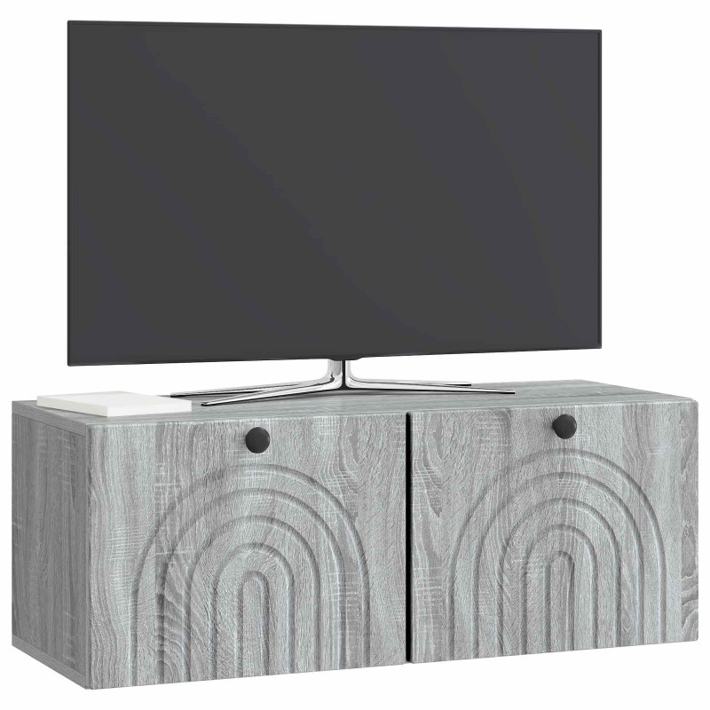 Szafka RTV montowana na ścianie Szary Sonoma 78,5 x 31 x 30 cm