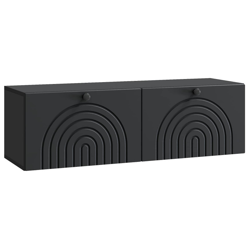 Szafka RTV montowana na ścianie Czarny 98 x 31 x 30 cm