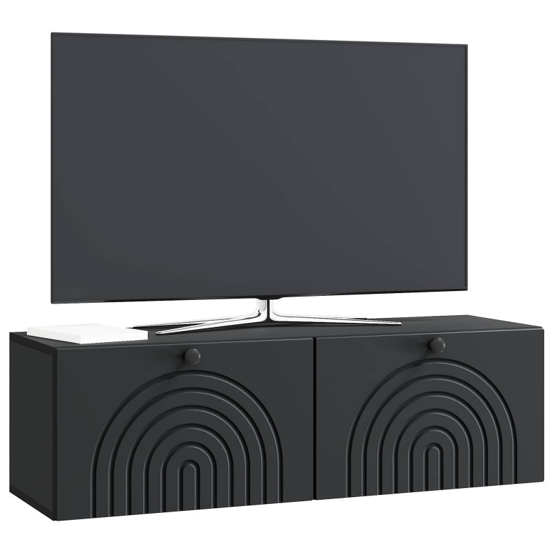 Szafka RTV montowana na ścianie Czarny 98 x 31 x 30 cm