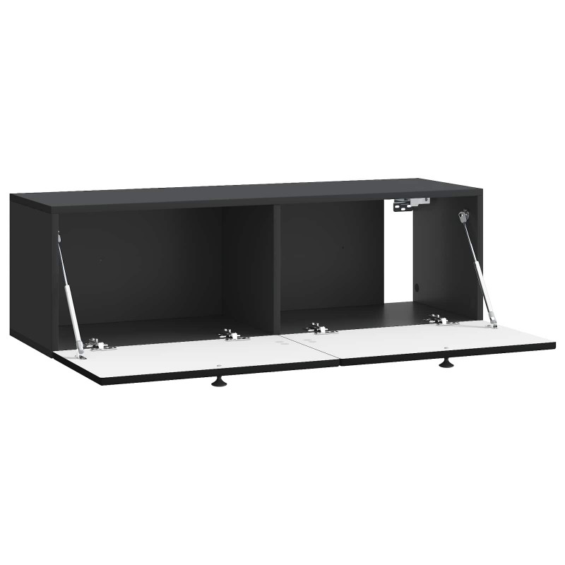 Szafka RTV montowana na ścianie Czarny 98 x 31 x 30 cm