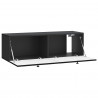 Szafka RTV montowana na ścianie Czarny 98 x 31 x 30 cm