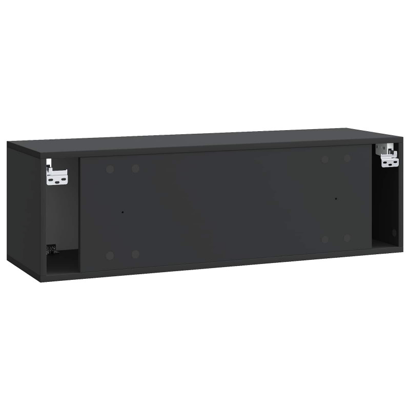 Szafka RTV montowana na ścianie Czarny 98 x 31 x 30 cm