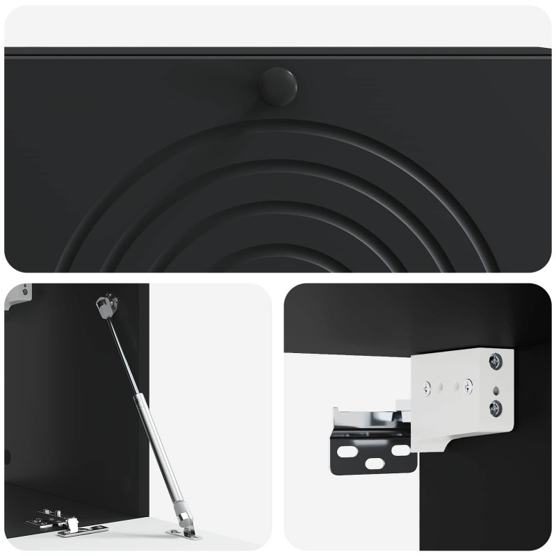 Szafka RTV montowana na ścianie Czarny 98 x 31 x 30 cm
