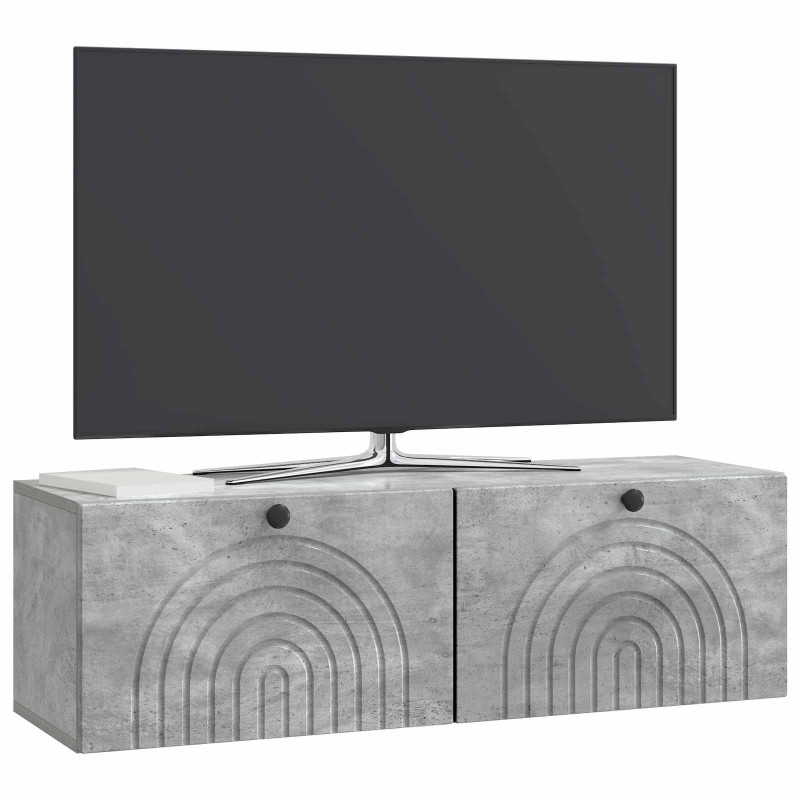Szafka RTV montowana na ścianie Betonowy szary 98 x 31 x 30 cm