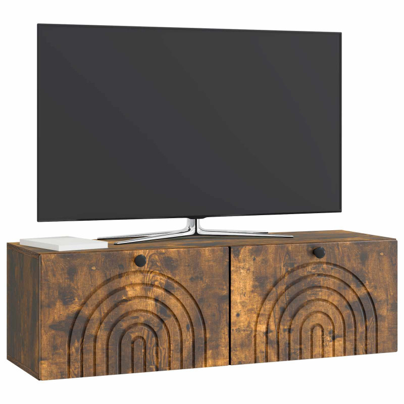 Szafka RTV montowana na ścianie Dąb wędzony 98 x 31 x 30 cm