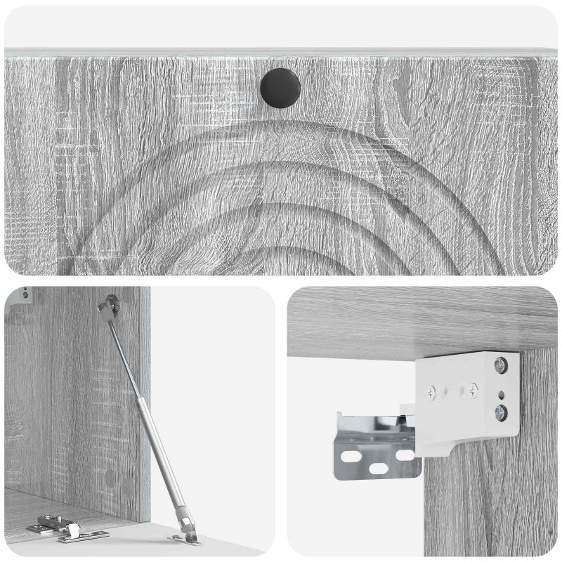 Szafka RTV montowana na ścianie Szary Sonoma 98 x 31 x 30 cm