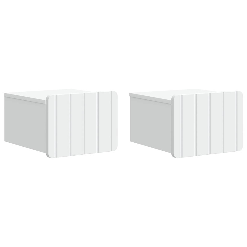 Wisząca Szafka Nocna z szufladą 2 pcs Biały 33 x 34,5 x 24 cm