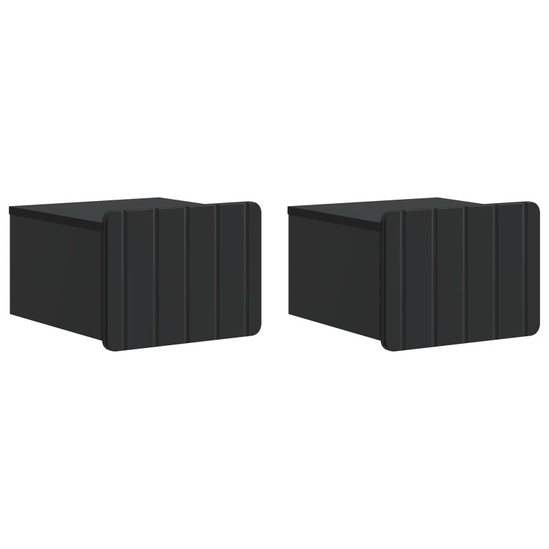 Wisząca Szafka Nocna z szufladą 2 pcs Czarny 33 x 34,5 x 24 cm