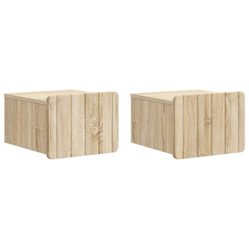Wisząca Szafka Nocna 2 pcs dąb Sonoma 33 x 34,5 x 24 cm