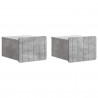 Wisząca Szafka Nocna 2 pcs Betonowy szary 33 x 34,5 x 24 cm
