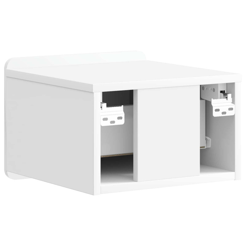 Wisząca Szafka Nocna z szufladą 2 pcs Biały wysoki połysk