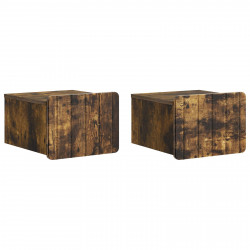 Wisząca Szafka Nocna 2 pcs Dąb wędzony 33 x 34,5 x 24 cm