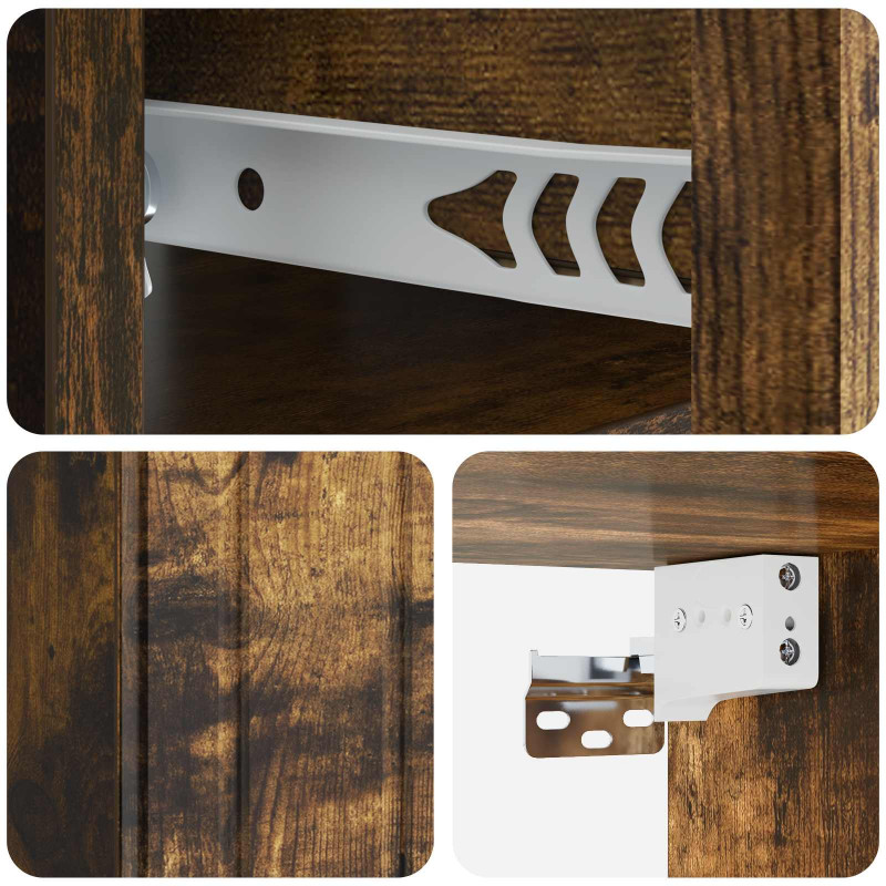 Wisząca Szafka Nocna 2 pcs Dąb wędzony 33 x 34,5 x 24 cm