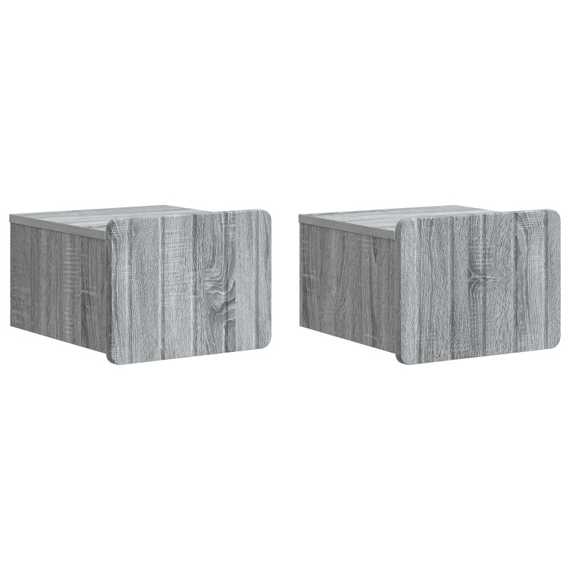 Wisząca Szafka Nocna 2 pcs Szary Sonoma 33 x 34,5 x 24 cm