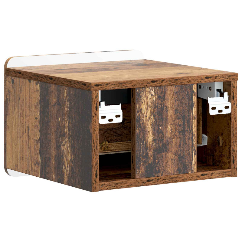 Wisząca Szafka Nocna 2 pcs Stare drewno 33 x 34,5 x 24 cm