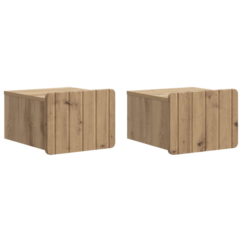Wisząca Szafka Nocna 2 pcs Dąb artisan 33 x 34,5 x 24 cm
