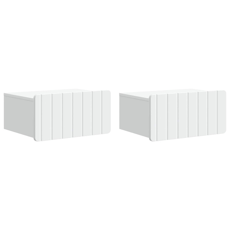 Wisząca Szafka Nocna z szufladą 2 pcs Biały 49 x 34,5 x 24 cm