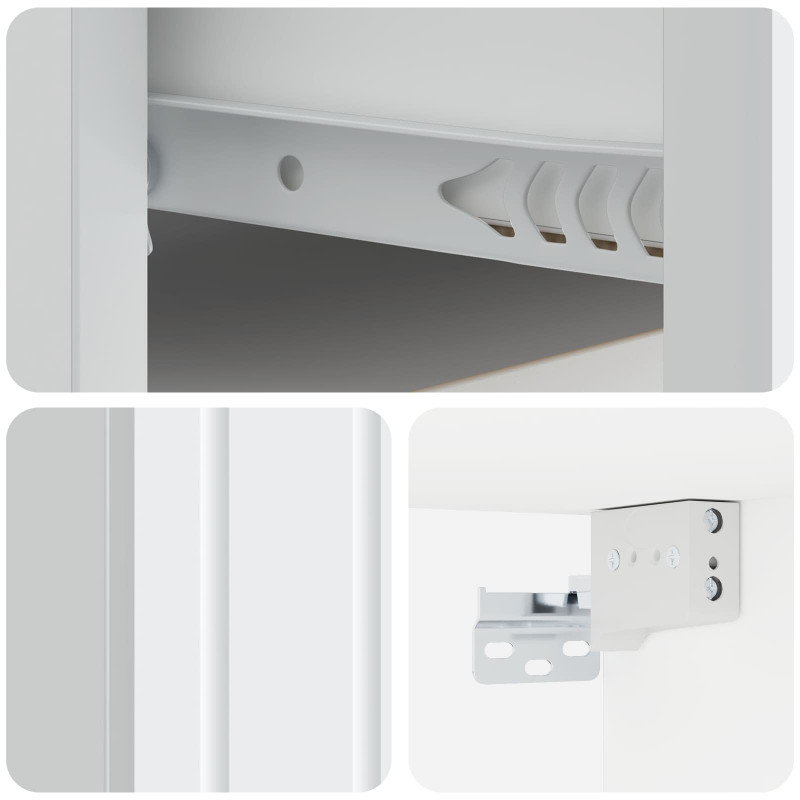 Wisząca Szafka Nocna z szufladą 2 pcs Biały 49 x 34,5 x 24 cm