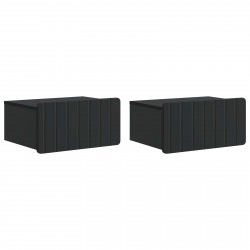 Wisząca Szafka Nocna z szufladą 2 pcs Czarny 49 x 34,5 x 24 cm