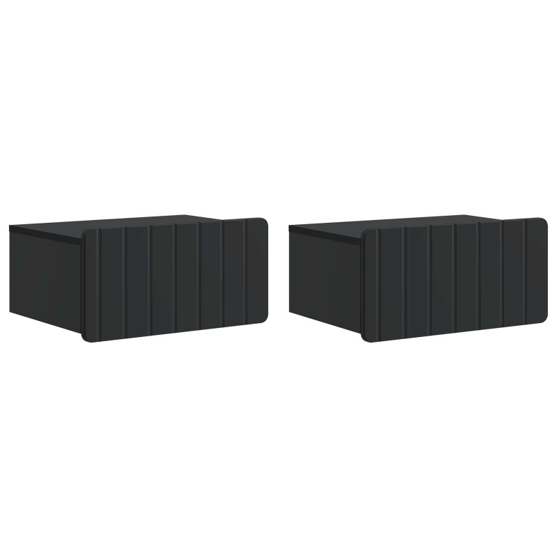 Wisząca Szafka Nocna z szufladą 2 pcs Czarny 49 x 34,5 x 24 cm