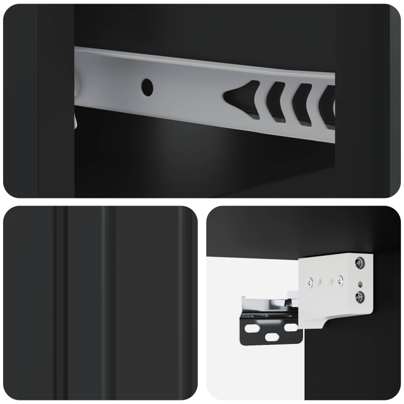 Wisząca Szafka Nocna z szufladą 2 pcs Czarny 49 x 34,5 x 24 cm