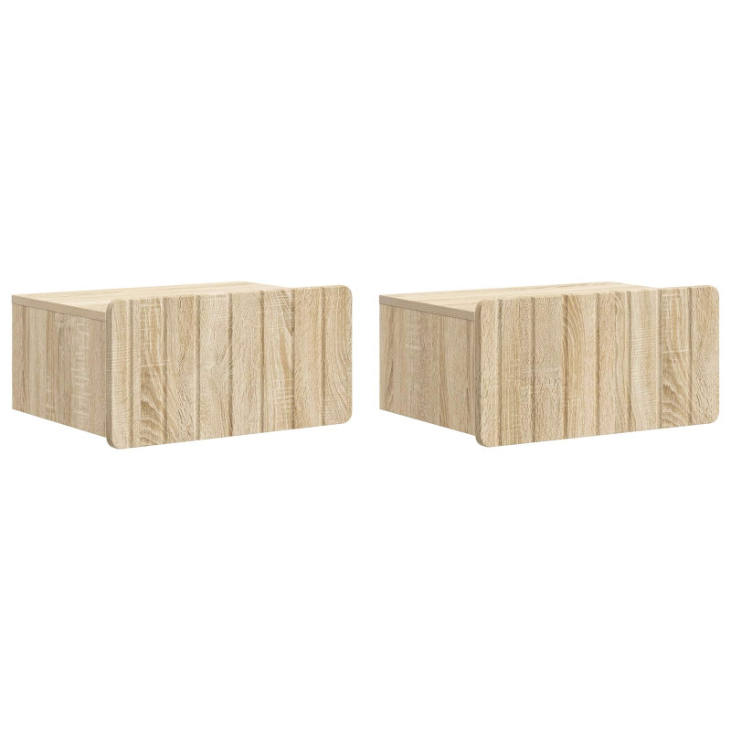 Wisząca Szafka Nocna 2 pcs dąb Sonoma 49 x 34,5 x 24 cm