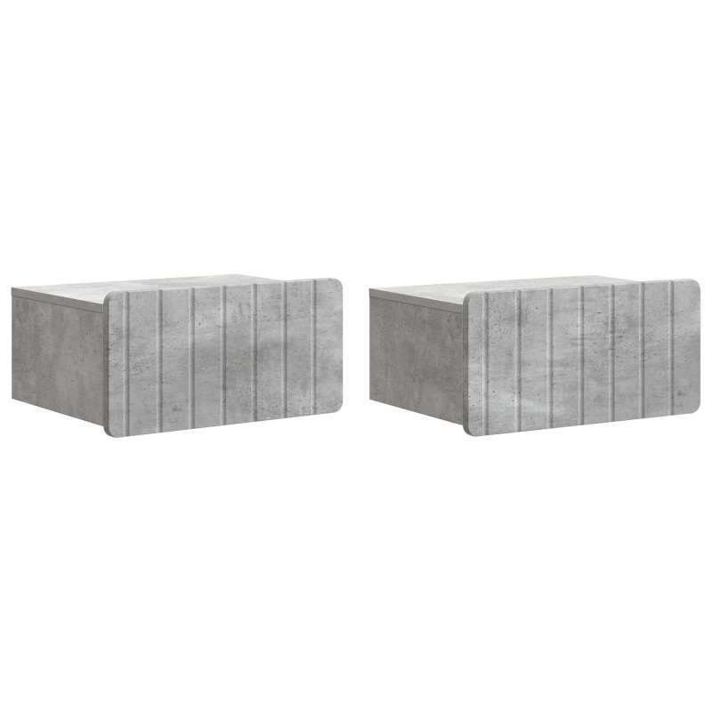 Wisząca Szafka Nocna 2 pcs Betonowy szary 49 x 34,5 x 24 cm