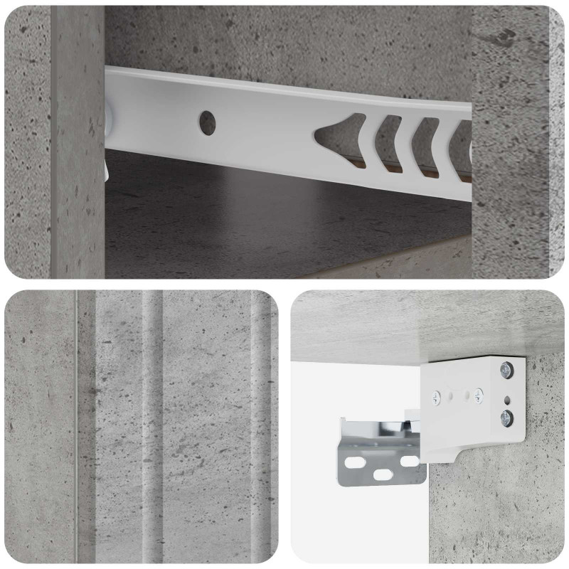 Wisząca Szafka Nocna 2 pcs Betonowy szary 49 x 34,5 x 24 cm