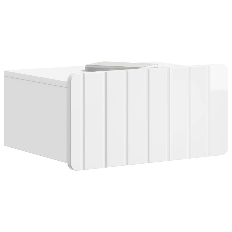 Wisząca Szafka Nocna Biały wysoki połysk 49 x 34,5 x 24 cm