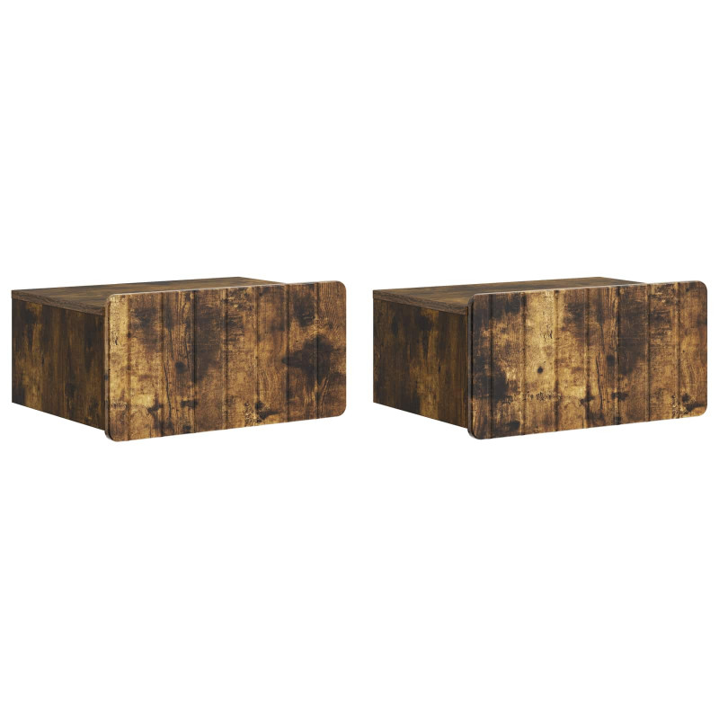Wisząca Szafka Nocna 2 pcs Dąb wędzony 49 x 34,5 x 24 cm