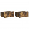 Wisząca Szafka Nocna 2 pcs Dąb wędzony 49 x 34,5 x 24 cm