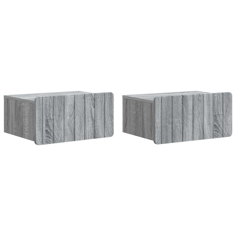 Wisząca Szafka Nocna 2 pcs Szary Sonoma 49 x 34,5 x 24 cm