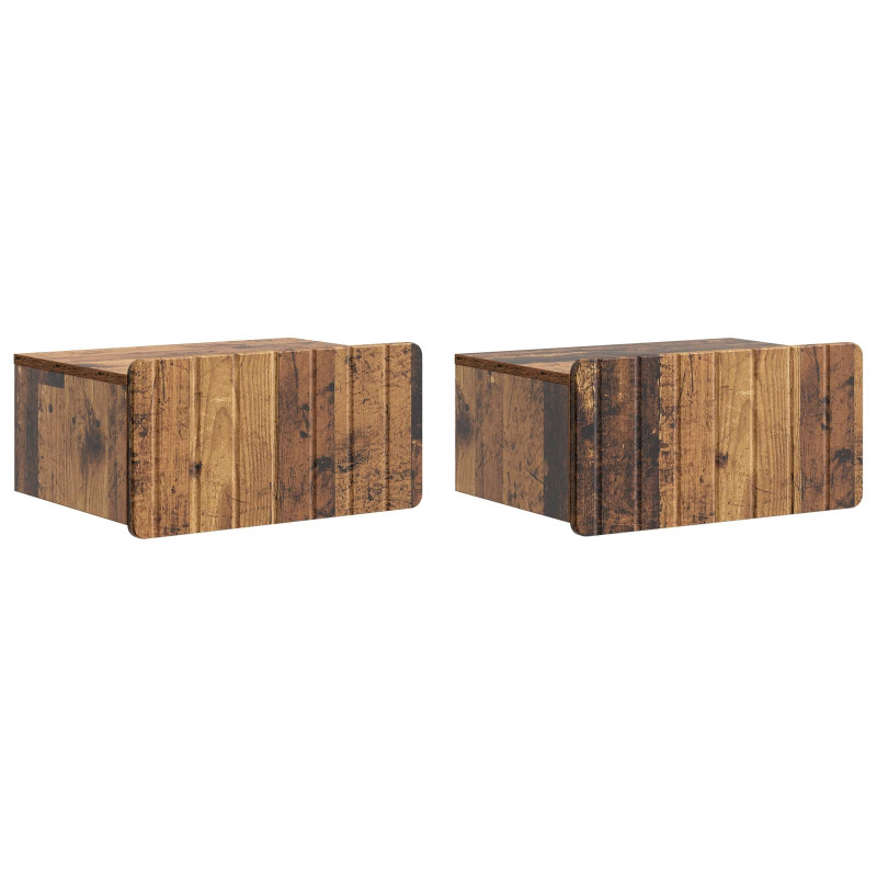 Wisząca Szafka Nocna 2 pcs Stare drewno 49 x 34,5 x 24 cm